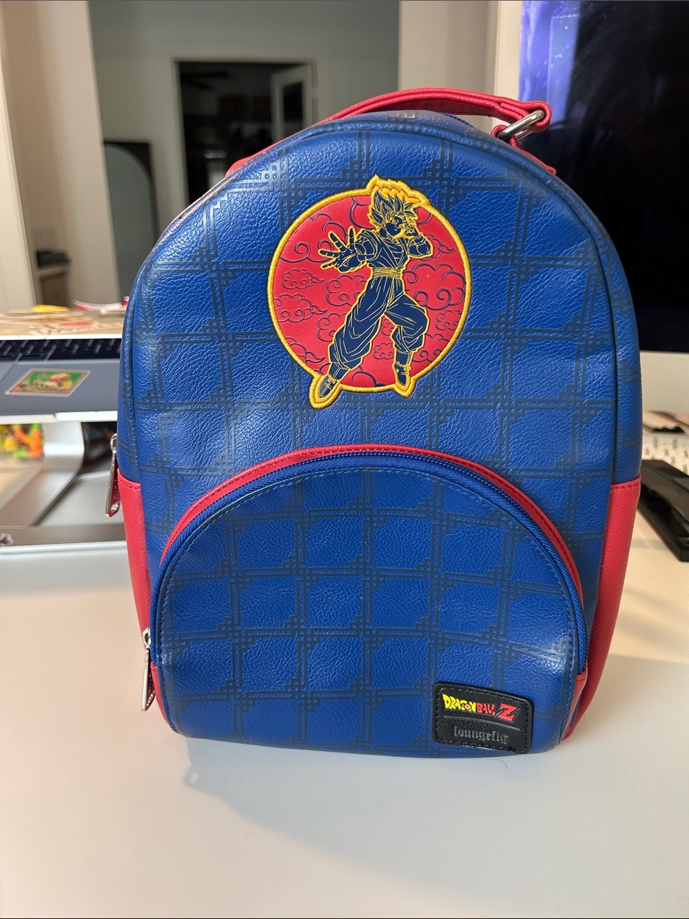 Loungefly Dragon Ball Z Blue & Red Mini Backpack